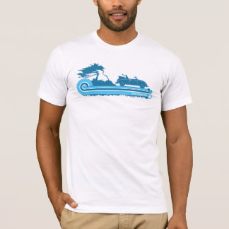 Rétro T-shirt de surf de "Shortboarder" en Teal et