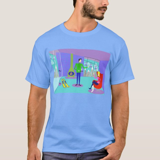 Rétro T-shirt de vacances de ski (Devant)