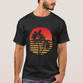 Retro-T-Shirt-Design, Sunset-Paradies T-Shirt