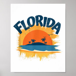 Retro-T-Shirt-Design Vintage Florida Sonnenschein Poster