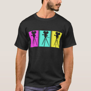 Rétro T-shirt d'obscurité d'appareil-photo de