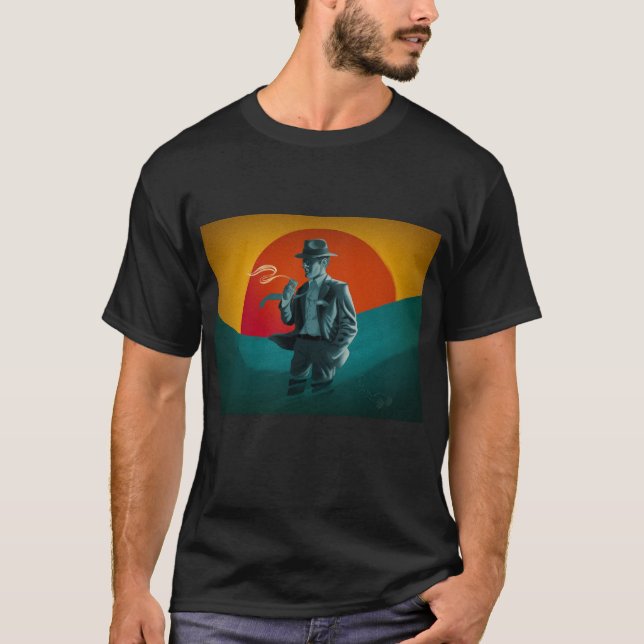 Rétro T-shirt noir d'homme vintage (Devant)