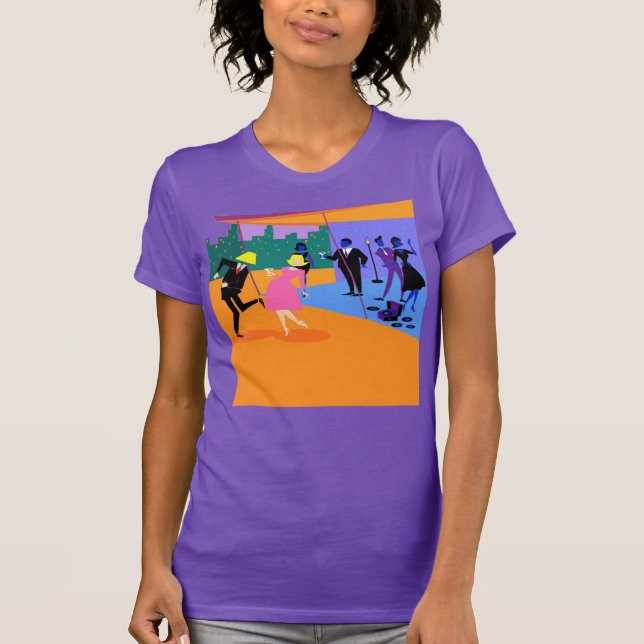 Rétro T-shirt urbain de partie de dessus de toit (Devant)