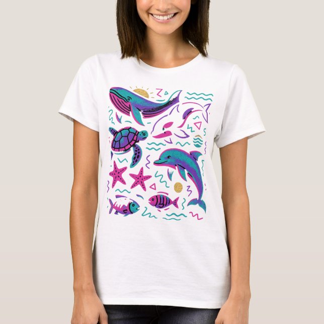 Retro-T - Shirt von Sea Animal 90s | Whale (Vorderseite)