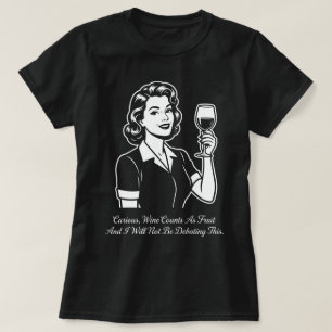 Retro-T-Shirt Wein zählt als Obst T-Shirt