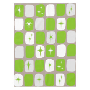 Retro-Tablette Grün und Weiß Sternexplosionen Tischdecke