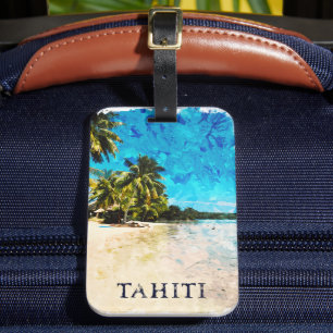 Retro Tahiti Französisch Polynesien Reisen Strand Gepäckanhänger