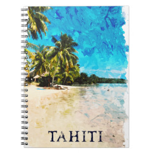 Retro Tahiti Französisch Polynesien Reisen Strand Notizblock