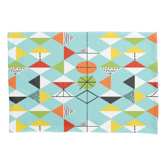 Rétro taie d'oreiller de motif de harlequin (devant)