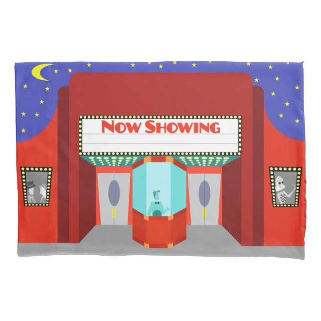 Rétro taie d'oreiller de salle de cinéma (devant)