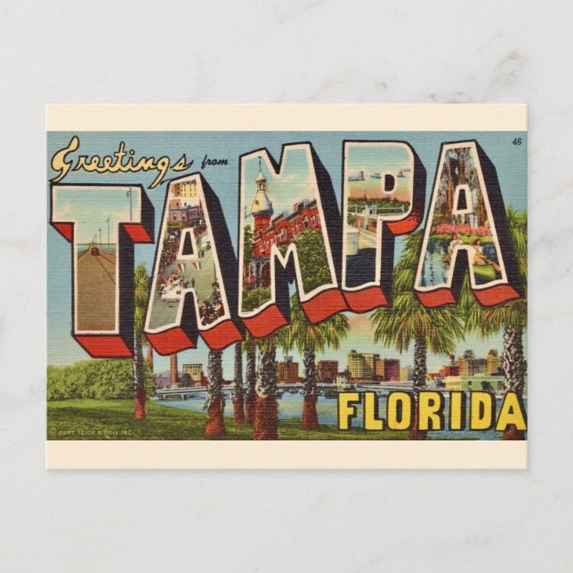 Retro Tampa Florida Grußkarte Postkarte (Vorderseite)