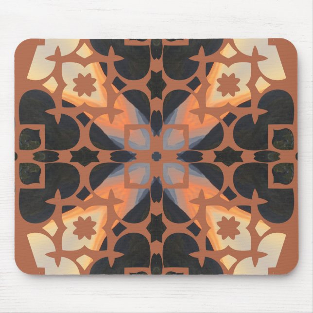 Retro-Tan-Muster Mousepad (Vorne)