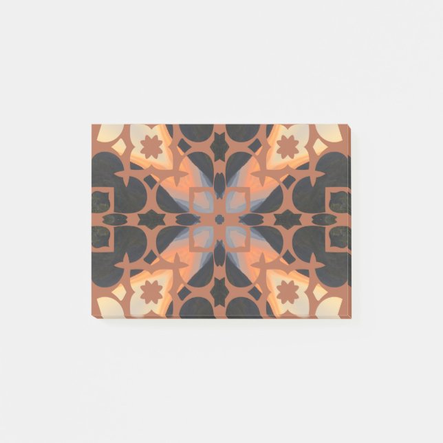 Retro-Tan-Muster Post-it Klebezettel (Vorderseite)