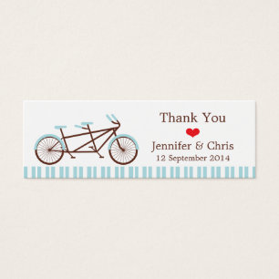 Retro Tandem Bicycle Blue & White Striping Wedding