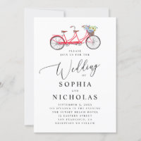 Retro Tandemfahrrad. Hochzeit mit eleganten Schrif