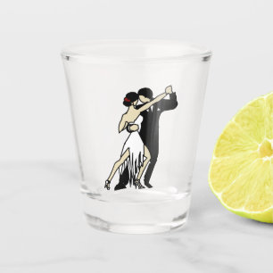 Retro Tango Dancers Shot Glass Schnapsglas