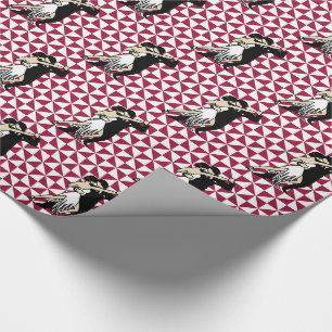 Retro Tango Tänzer Burgund und White Geometrie Geschenkpapier
