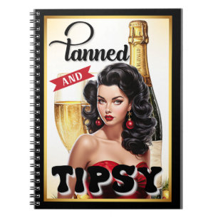 Retro Tanned und Tipsy Pinup Notizblock