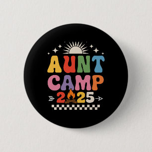 Retro Tante Camp 2025 Familienurlaub Sommercampen Button