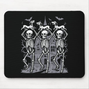Retro tanzende Skelette Dachshund Süß Halloween Mousepad