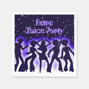 Retro-Tanzparty Lila Serviette
