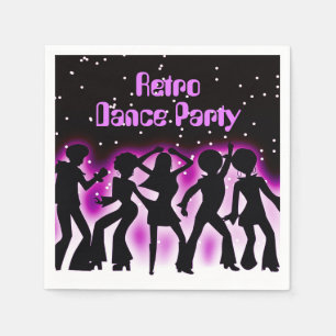 Retro-Tanzparty Pink Serviette