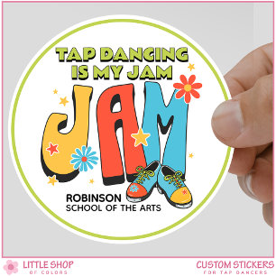 Retro Tap Dancing is My Jam Anpassbar Runder Aufkleber