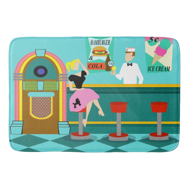 Rétro tapis de bain de fontaine de soude (Devant)