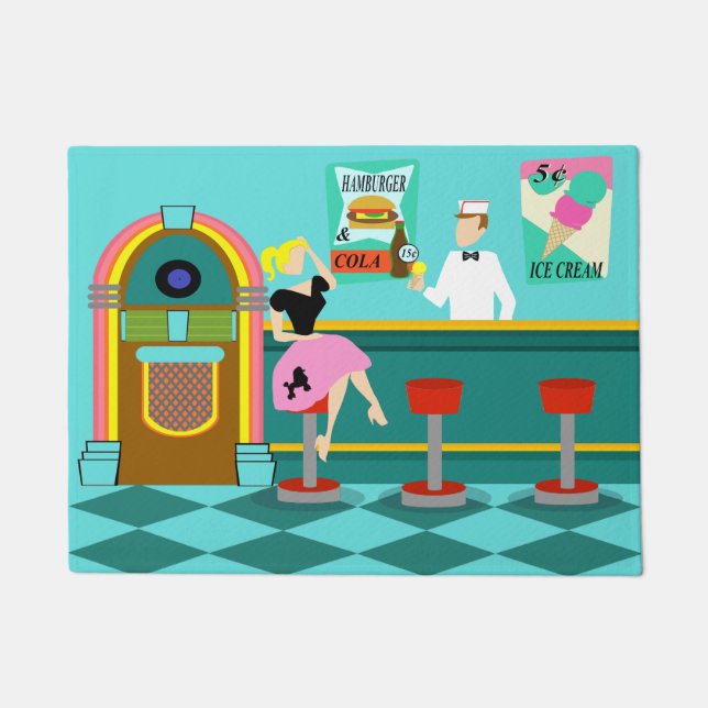Rétro tapis de porte de fontaine de soude (Devant)