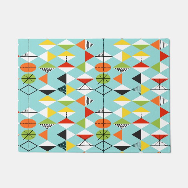Rétro tapis de porte de motif de harlequin (Devant)