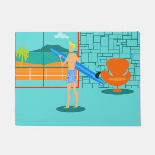 Rétro tapis de porte de type de surfer