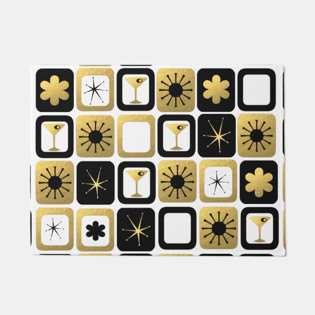 Rétro tapis de porte fascinant d'or (Devant)