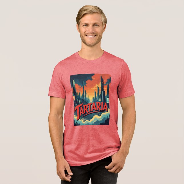 Retro Tartaria Verschwörungstheorie Tri-Blend Shirt (Vorderseite voll)
