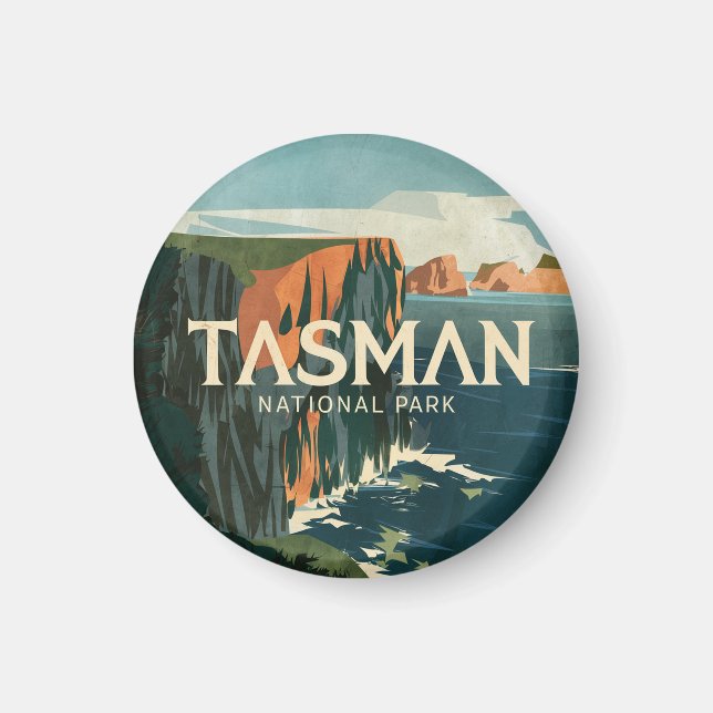 Retro Tasman Nationalpark Magnet (Vorne)