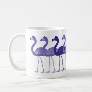Rétro tasse de café vintage de Flamants roses