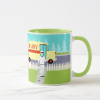 Rétro tasse de laitier de petite ville