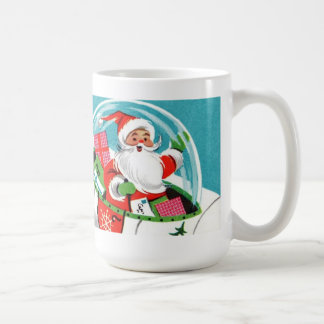 Rétro tasse de Noël de Père Noël de vaisseau