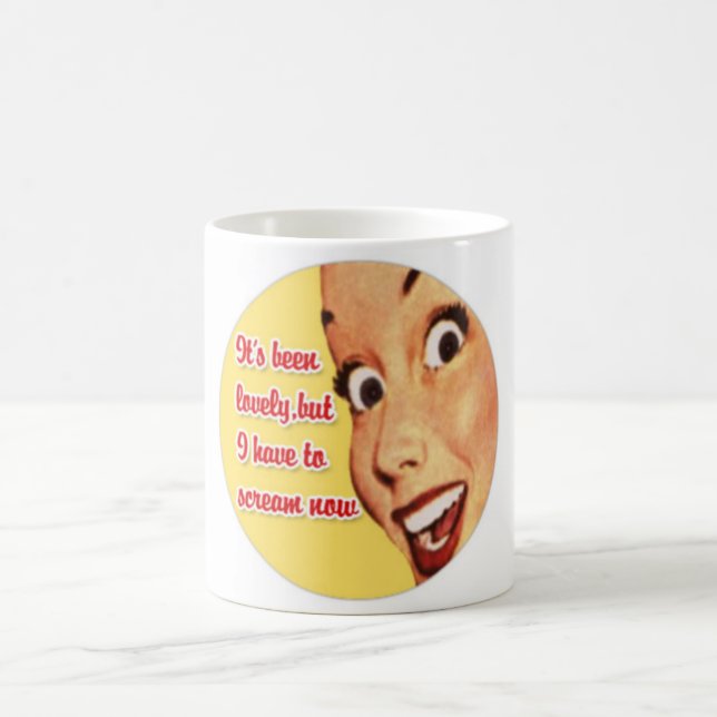 Rétro tasse drôle de CRI PERÇANT de femme au foyer (Centre)