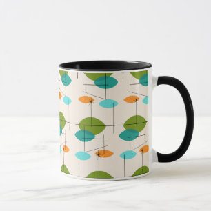 Rétro tasse mobile atomique de sonnerie de motif