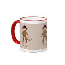 Rétro tasse vintage de singe de chaussette-style