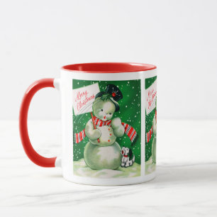 Rétro tasse vintage de vacances de bonhomme de