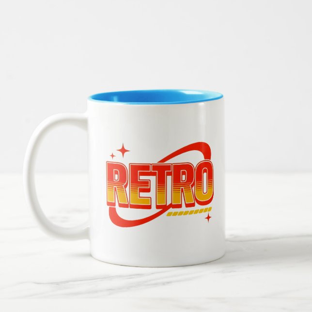 Retro-Tasse. Zweifarbige Tasse (Links)
