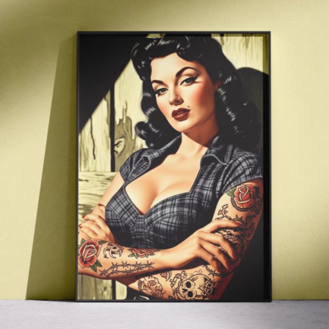 Retro tätowierte Pin-up Poster (Von Creator hochgeladen)