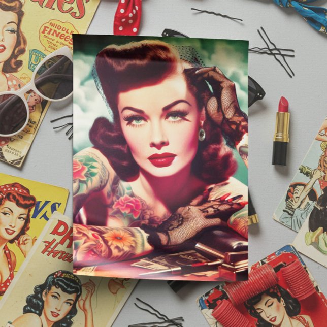 Retro tätowierte Pin-up Seidenpapier (Von Creator hochgeladen)