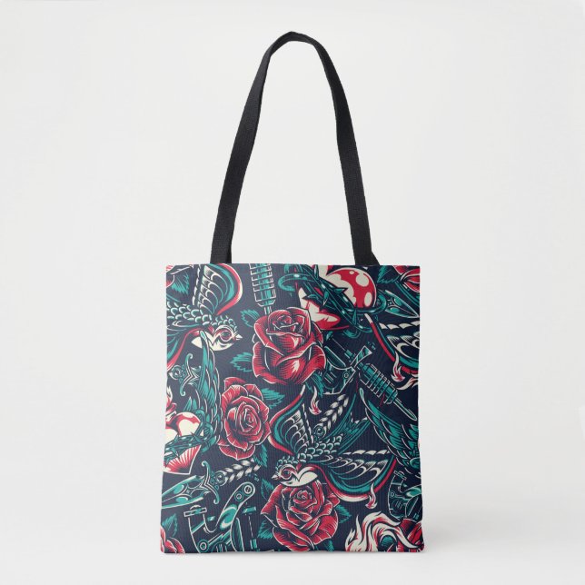 Retro Tattoo Design Tasche (Vorderseite)