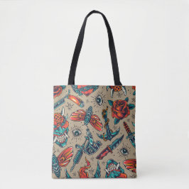 Retro Tattoo Design Tasche