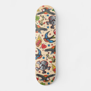 Rétro tattoo skateboard