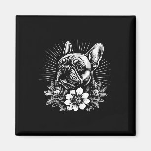 Retro-Tattoo-Stil Französische Bulldogge Hunde Lie Magnet