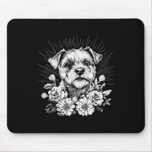 Retro Tattoo Style Border Terrie Dog Lover _1 Mousepad