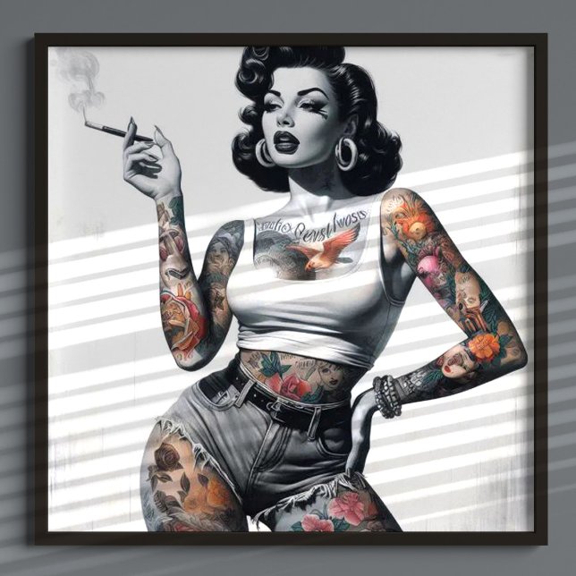 Retro Tattooed Girl Poster (Von Creator hochgeladen)